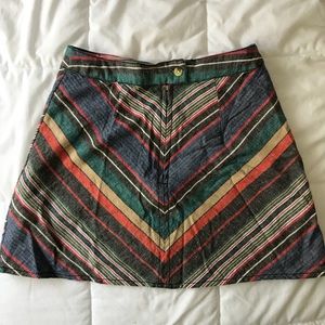 Free People Multi-colored Mini Skirt